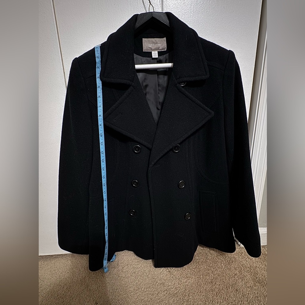 Croft & Barrow women’s L, classic black pea coat